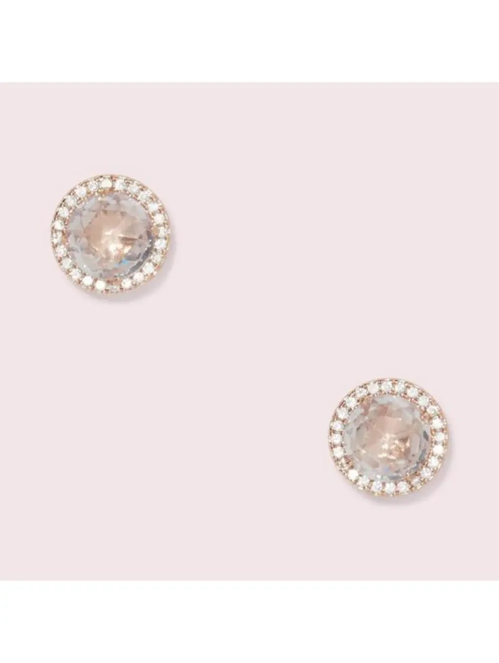 Kate Spade Bright Ideas Pave Halo Studs Earrings Clear/ Rose Gold